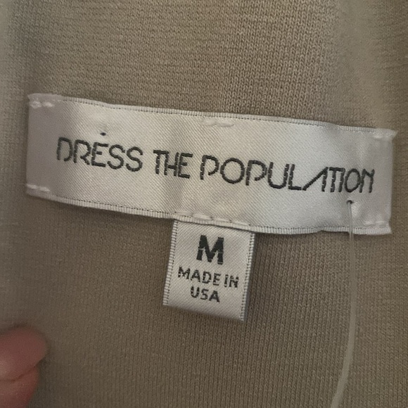 DRESS THE POPULATION Emery Midi dress Womens M Metallic snake Print Festive - Picture 10 of 10